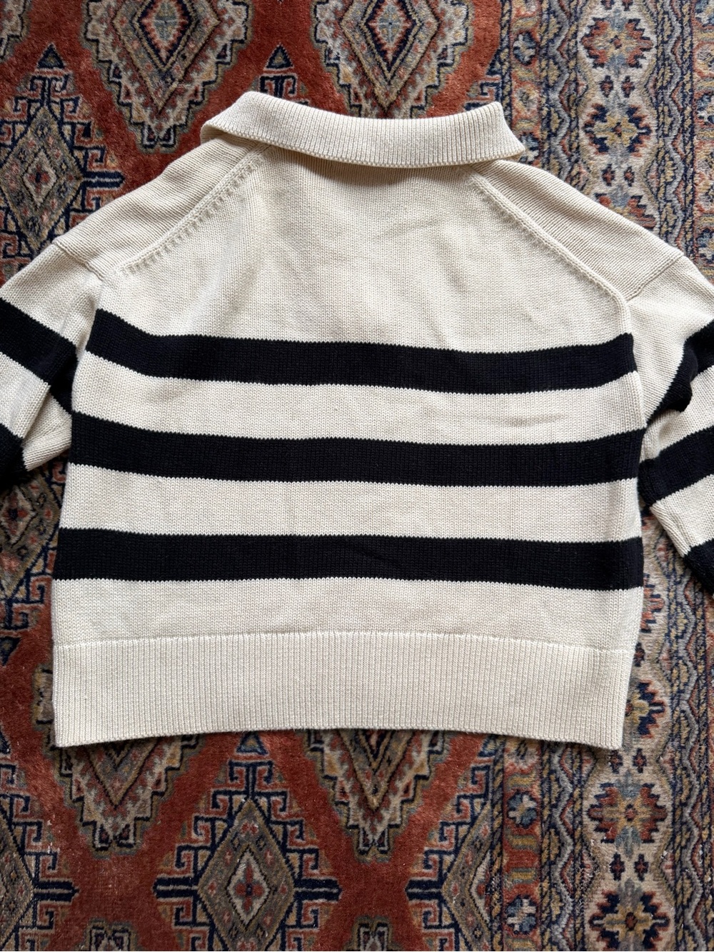 Velvet Striped polo Sweater - Picture 2 of 5